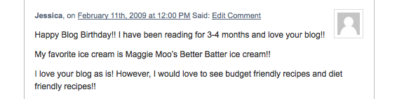 Ice Cream Giveaway Winner Comment